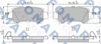 FOMAR FRICTION fo235483 -  Комплект тормозных колодок, дисковый тормоз